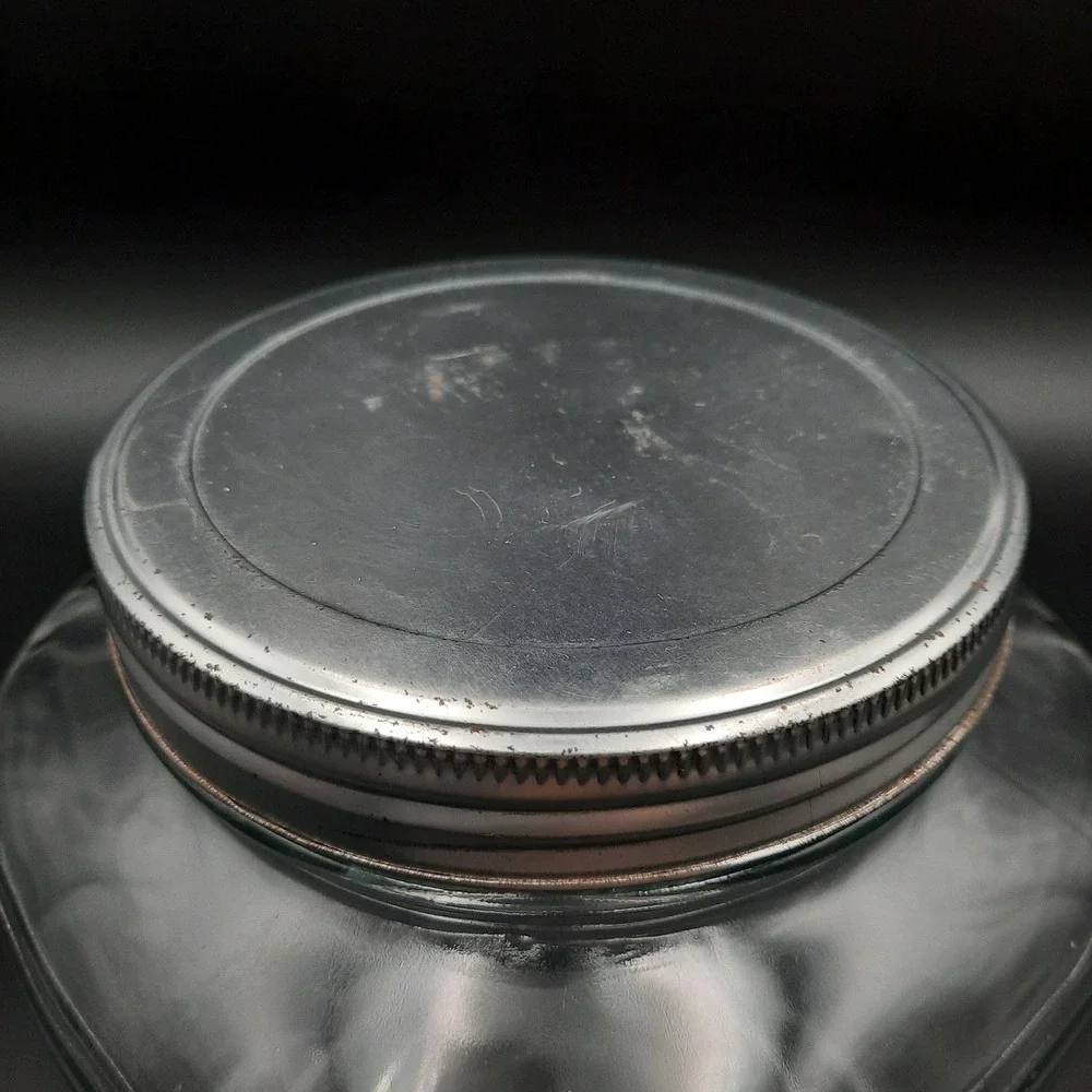 Clear Glass Canister Jar w/‎ Silver Metal Lid – Square Pantry Storage Container